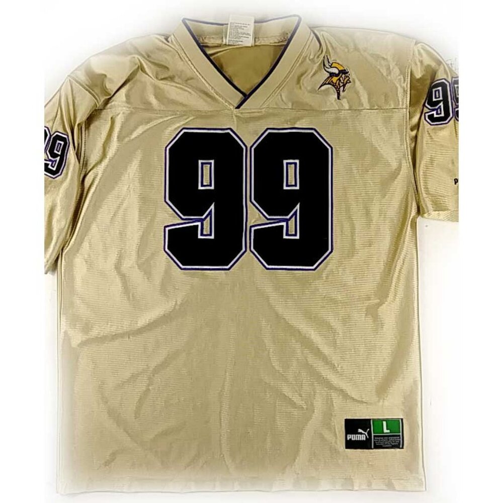 Puma NFL Minnesota Vikings #99 Tan Jersey Size Large, No Name on Back